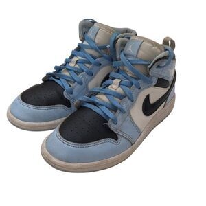 Jordan Kids Light Blue Black White High-Top Sneakers